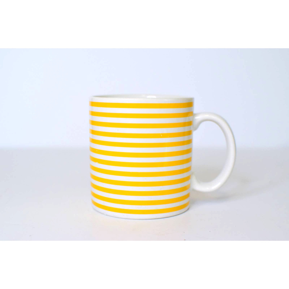 Retro Yellow Striped Mug
